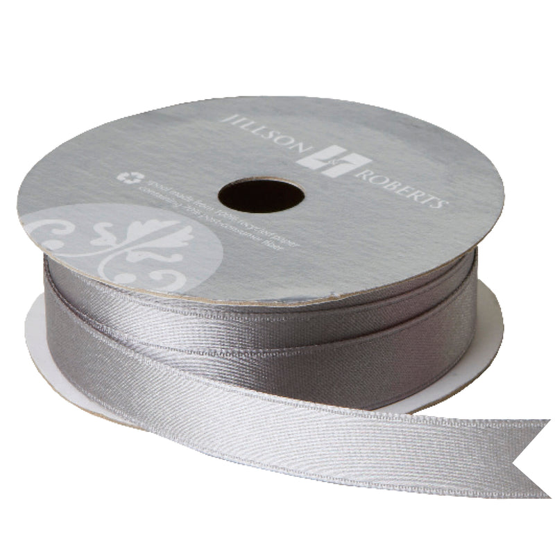 Silver Double Faced Satin Ribbon